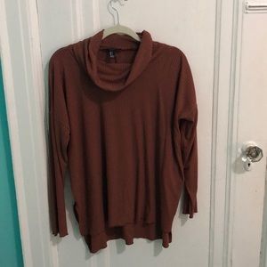 Tan Oversized Ribbed Turtleneck -Size Small
